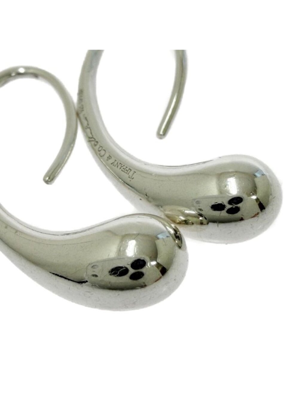 Tiffany & Co Silver Teardrop Hook Earrings View 6